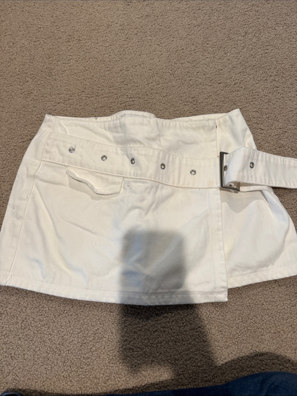 Princess Polly White Mini Skirt with Belt